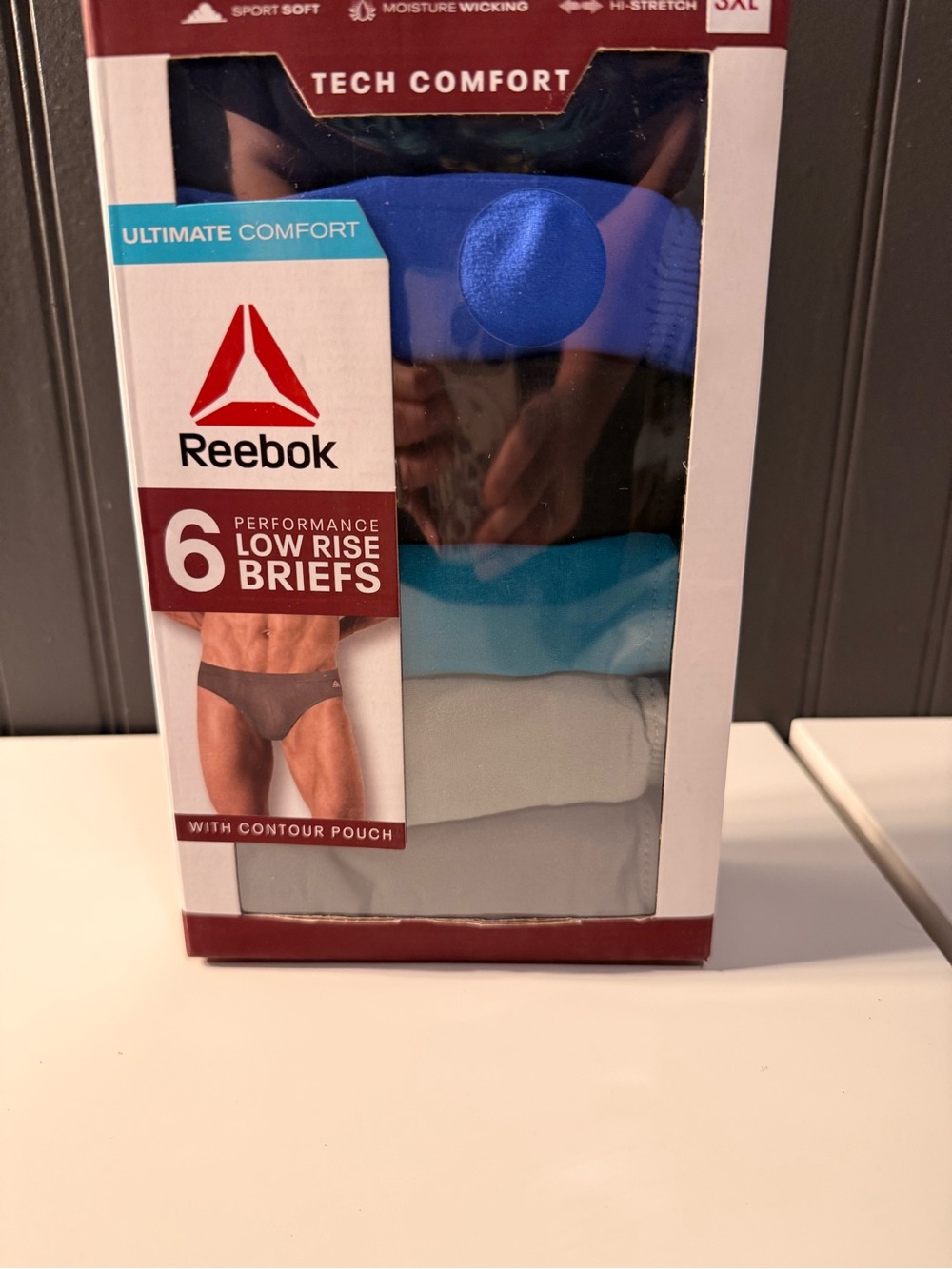 Reebok Tech Comfort Performance Low Rise Briefs 6-Pack 3XL Tagless Multicolor‎